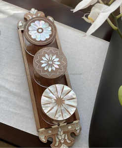 ชุดไม้อาคาเซียและฝามุกของโลกถาดอลูมิเนียมสำหรับคุกกี้น้ำตาลช็อกโกแลตของว่างสลัดสำหรับเดือนรอมฎอน - Product Image 1