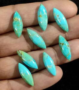 Turquesa Mohave Azul Natural, Gema Suelta Personalizada, Cabujón de Marquesita para Joyería - Product Image 4