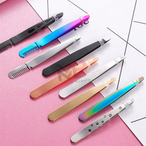 Pinza para Cejas con Peine de Doble Uso, Cepillo de Acero Inoxidable, Punta Inclinada, Alta Calidad, Ecológica, Reutilizable, con Logotipo Personalizado - Product Image 6