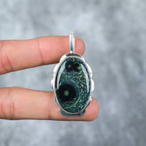 Colgante de Plata de Ley 925, colgante de jaspe Kambaba, colgante de diseñador de plata, regalo para ella, regalo de Navidad - Product Image 4