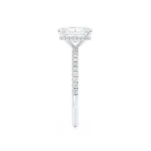 แหวนแต่งงานเพชรทรงเรเดียนท์คัท 2.15 กะรัต ทองคำขาว 14K ได้รับการรับรองจาก IGI เพาะเลี้ยงในห้องปฏิบัติการ - Product Image 2