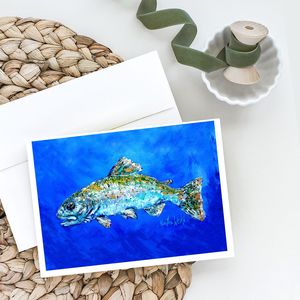 Whimsical A7 Tamaño 5x7 Fish Headed Downstream Tarjetas de notas en blanco Paquete de 8 con sobres para saludos - Product Image 2