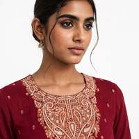 Ensemble de salwar kameez brodé à la machine en laine, élégant, pour femmes, vêtements traditionnels indiens et pakistanais