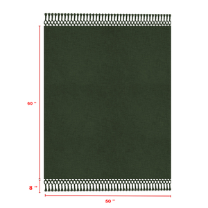 Manta de Algodón 100% de Estilo Liso para Todas las Estaciones, con Grandes Flecos, Ecológica, Suave y de Calidad Premium para Decoración Navideña - Product Image 6