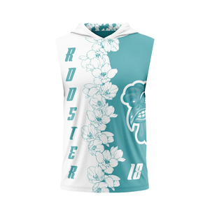 Maillot de football sans manches à capuche pour garçons 7v7, motif floral sublimé, nom d'équipe personnalisé, numéro de joueur, vêtements de club pour adolescents - Product Image 1