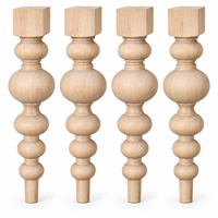 Pied de table en bois massif tourné, forme calebasse, base de table en bois massif, style scandinave, installation facile