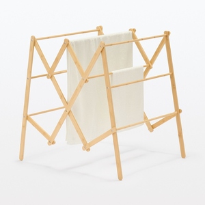 Tendedero de ropa plegable de madera de último diseño, tendedero de ropa escalonado, tendedero portátil para interiores, opciones de personalización. - Product Image 2