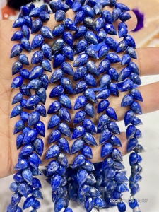 Cuentas facetadas artesanales de lapislázuli azul natural AAA, forma de lágrima, taladradas, 6x9mm, hilo de 8 pulgadas, proveedor de China - Product Image 4