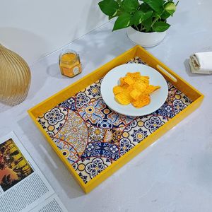 Plateau de service en bois haut de gamme au design marocain, article de service durable, matériau de qualité supérieure, idéal pour la maison et le bureau - Product Image 6