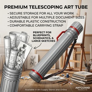 Tubes à affiches extensibles HC0141 |   Tube de transport télescopique pour œuvres d'art | Tube de rangement résistant à l'eau |   Pour les plans, les documents et les œuvres d'art - Product Image 6