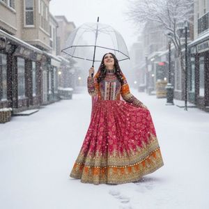Low MOQ Prices Afghan Kuchi <b>Maxi</b> <b>Dress</b> With Embroidery Long Sleeves A-Line Chiffon Loose Fit Wedding Party Wear & Casual <b>Dresses</b> - Product Image 3