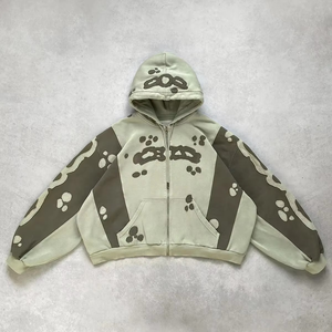 Sweat à capuche OEM pour homme, patchwork, impression de logo personnalisé, 500 g/m², délavé au soleil, délavé à l'acide, style décontracté urbain, unisexe, ensemble de survêtement patchwork - Product Image 3