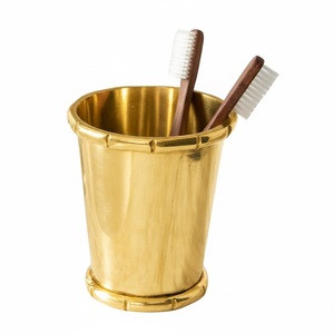 High Quality Antique Brass Pitted Metal <b>Toothbrush</b> <b>Holder</b> Modern Style Stand Type Bathroom Accessory In Wholesale Price - Product Image 1