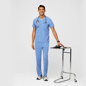 Adam poli spandex hemşire fırçalama jogger seti için özel hastane giysisi poli pamuk tıbbi üniforma seti - Product Image 3