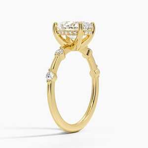 Anillo de Compromiso Aimee Hidden Halo con Corte Ovalado de Moissanita, Chapado en Oro de 14K sobre Plata 925, Certificado GRA, Engaste de Puntas, Unisex - Product Image 2
