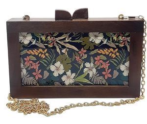 Pochette en bois faite à la main, économique, pour femme, idéale pour les soirées, les mariages, les occasions festives et décontractées - Product Image 3