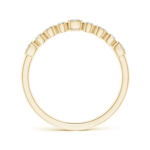 Bague de fiançailles tendance pour femme en or jaune plaqué rhodium avec diamant taille brillant rond, or 10K 14K 18K, argent 925 935 - Product Image 3