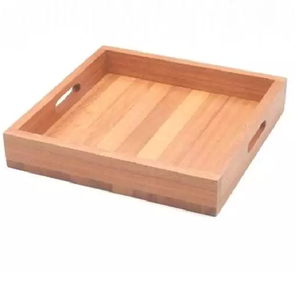 Plateau de service rectangulaire en bois de style moderne, fournisseur indien de produits en bois, plateaux de service alimentaire, plateau de service décoratif en bois - Product Image 2