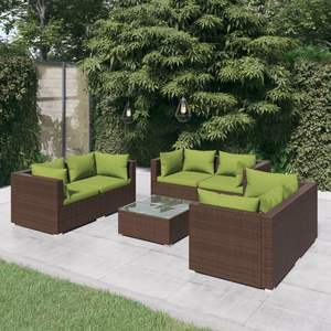 Ensemble de salon de jardin marron et vert - Product Image 1