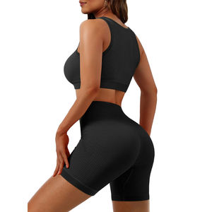 Veste de sport zippée à manches longues slim fit pour femme, ensemble 2 pièces haut de yoga, veste zippée pour le fitness et le yoga - Product Image 5