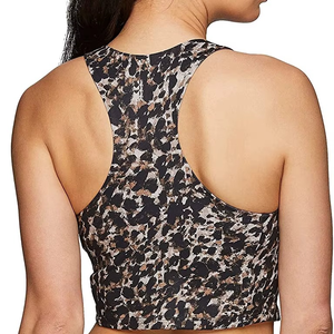 Sujetador deportivo de espalda cruzada con degradado de color para mujer, cuello en V, malla transpirable, soporte medio, top de yoga y entrenamiento, estilo sin costuras - Product Image 6