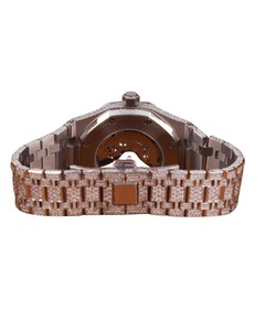 นาฬิกาข้อมือหรูหราประดับเพชร VVS มอยส์ซาไนต์ สำหรับผู้ชาย ตัวเรือนทองคำขาวเต็มรูปแบบ ปรับแต่งได้ สไตล์ฮิปฮอป พร้อมกลไกควอตซ์ - Product Image 2