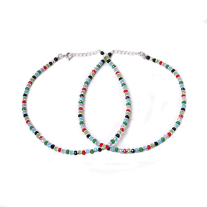 Wholesale Natural 925 Sterling Silver Beaded Anklet with Faceted Gemstones Handcrafted <b>Boho</b> Adjustable Gemstone Anklet Handmade - Product Image 1