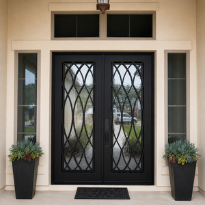 Puerta de Hierro Forjado Personalizada, Puerta de Entrada de Hierro de Lujo, Puerta de Hierro Forjado Moderna, Puerta Frontal de Hierro Antioxidante para Proyectos de Villas, Venta al Por Mayor - Product Image 1