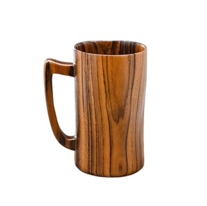 Taza de Madera Maciza Hecha a Mano, Taza de Café de Madera Natural con Acabado Rústico, Ecológica, para Cocina, Comedor, Hogar, Cafetería - Product Image 2
