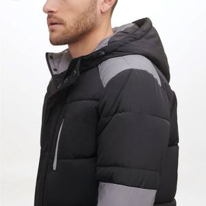 Men's Custom Logo Winter <b>Jacket</b> Fashion Puffer Stand Collar Breathable Heated <b>Quilted</b> Leather Padded Hood <b>Pattern</b> for Winter - Product Image 6