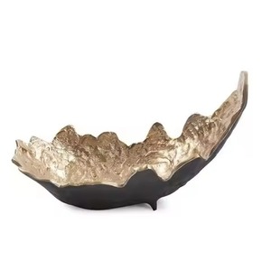 Premium Metal Dry Fruit Serving Bowl Decorative Finish Stylish Snack Dish Luxury Tableware Gift Product - Product Image 2