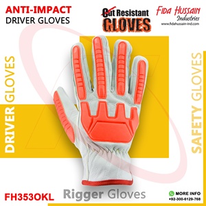 Top Quality Impact Protective Custom <b>Driver</b> <b>Gloves</b> for Daily Use 2024 Wholesale Impact <b>Driver</b> <b>Glove</b> Leather <b>Gloves</b> From Pakistan - Product Image 2