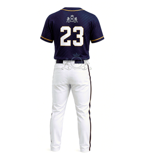 Maillot de baseball pour homme avec numéro 23, logo brodé, tissu polyester respirant, manches courtes, pantalon blanc - Product Image 3