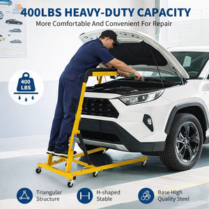 Topside Creeper Tool 400lb Loading Foldable Adjustable Height Movable <b>Ladder</b> with Portable Swivels OEM/ODM GAPGAR035 - Product Image 3