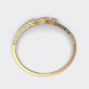 IGI Certified Marquise & Round <b>Leaf</b> Cluster Designer Diamond Bracelet in 18K Yellow / White / Rose Gold - Product Image 4