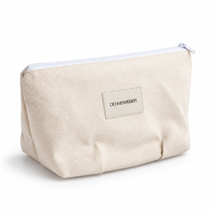 Bolsa de Cosméticos de Lona de Algodón Personalizada al por Mayor con Etiqueta de Logotipo Tejida y Cremallera Metálica – Bolsa de Maquillaje OEM - Product Image 2