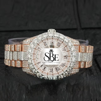 Montre de luxe en acier inoxydable et moissanite, directement de l'usine, idéale pour les cadeaux de fiançailles, les cadeaux d'entreprise et les passionnés de mode