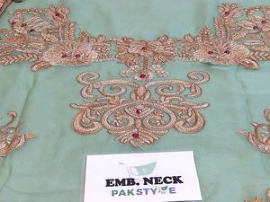 2021 estilo tradicional seda Salwar Kameez Dupatta espejo pesado trabajo bordado algodón gasa vestido de novia ocasiones especiales - Product Image 6