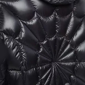 Chaqueta de Invierno para Hombre, Nueva Moda, Estilo Casual, Acolchada con Diseño de Telaraña, Chaqueta Negra Brillante - Product Image 3