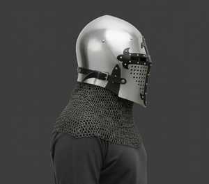 Handmade Steel Crusader Great Helm | Medieval Knight Armor with Chainmail - Product Image 2