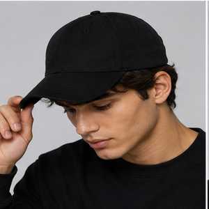 Gorra Unisex de 6 Paneles de Poliéster, Ajustable con Cierre a Presión, Deportiva, Casual, Negra, para Adultos, para las Cuatro Estaciones - Product Image 3