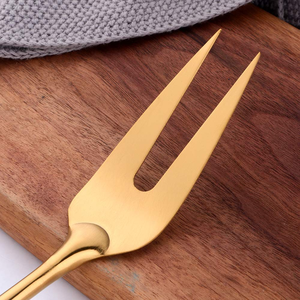 Ensemble de 6 cuillères de service dorées en acier inoxydable, ustensiles de cuisine haut de gamme pour la maison, la salle à manger et les restaurants - Product Image 5