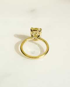 Anillo Solitario de Diamante Ovalado de Color Amarillo Intenso, Certificado IGI, Cultivado en Laboratorio, 3.01CT, con Oro Sólido de 14K, Joyería Única para Regalo de Fiesta - Product Image 2