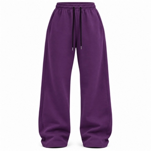 Pantalon de jogging oversize pour femme, coupe large, en molleton, taille élastique avec cordon de serrage, en mélange de coton doux, décontracté - Product Image 1