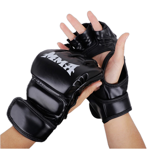 Gants de <span class=keywords><strong>combat</strong></span> MMA et <span class=keywords><strong>UFC</strong></span> de qualité supérieure, durables, en cuir, pour l'entraînement et la boxe, avec bandage de poignet pour le fitness et le grappling - Product Image 1
