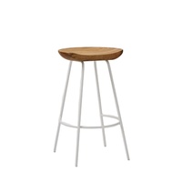 Tabouret de bar moderne en cuir véritable avec structure en acier pour salon et usage hôtelier