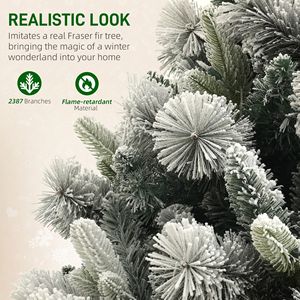 Albero di Natale Preilluminato da 2,7 m con 750 Luci Trasparenti e 2387 Punte, Supporto in Metallo per Decorazioni Natalizie Casa e Ufficio - Product Image 6