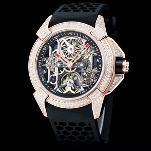 Exquisite and Elegant Business Luxury Diamond-encrusted Bezel Casual <b>Skeletonized</b> Tourbillon <b>Automatic</b> Mechanical Men's <b>Watch</b> - Product Image 4