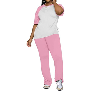 Conjunto de Ropa Informal Ligera para Mujer, Top de Manga Corta y Pantalones Holgados a Juego, Personalizado - Product Image 2