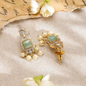 Conjunto de Collar, Pendientes y Tocado Romántico de Aleación de Zinc Azul con Circones, Diseño Clásico de Flor, Joyería de Boda para Mujer, Tercera Marca - Product Image 3